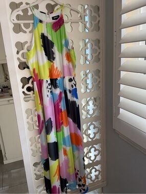 DKNY Abstract Brushstroke Midi Maxi Dress Size 8